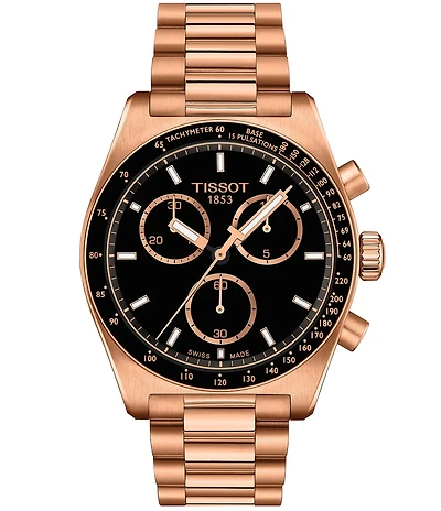 Tissot Men's PR516 Sport Collection Quartz Chronograph Rose Gold Tone Stainless Steel Bracelet Watch