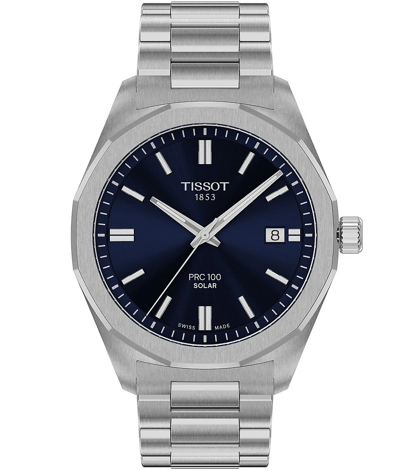 Tissot Men's PRC 100 Solar Quartz Analog Stainless Steel Bracelet Watch