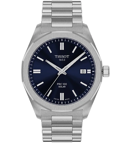 Tissot Men's PRC 100 Solar Quartz Analog Stainless Steel Bracelet Watch
