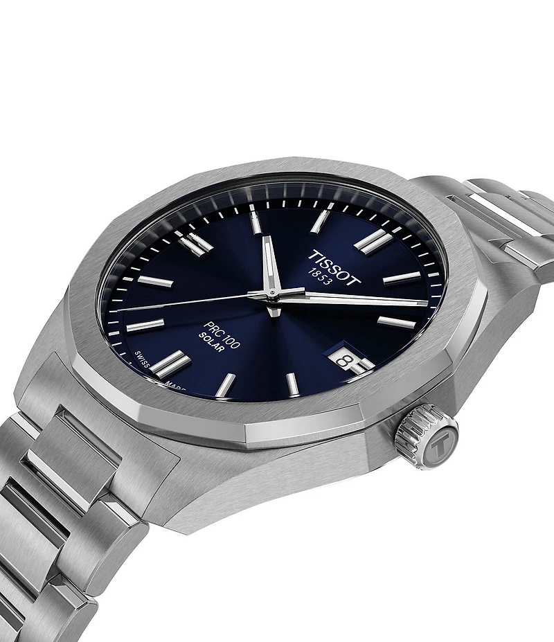 Tissot Men's PRC 100 Solar Quartz Analog Stainless Steel Bracelet Watch