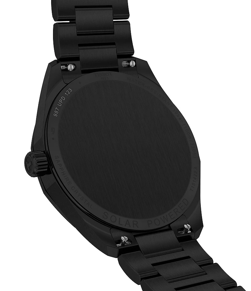 Tissot Men's PRC 100 Solar Quartz Automatic Black Tone Stainless Steel Bracelet Watch