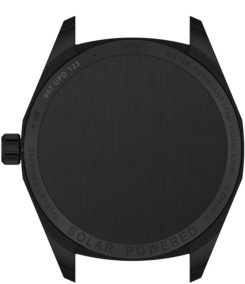 Tissot Men's PRC 100 Solar Solar Quartz Automatic Black Leather Strap Watch