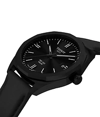 Tissot Men's PRC 100 Solar Solar Quartz Automatic Black Leather Strap Watch