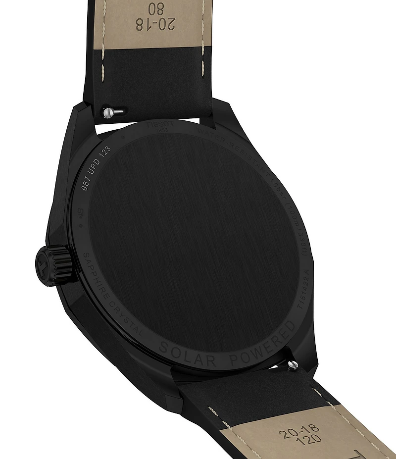 Tissot Men's PRC 100 Solar Solar Quartz Automatic Black Leather Strap Watch