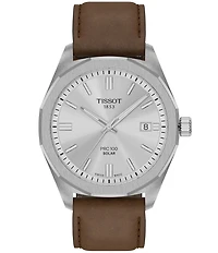 Tissot Men's PRC 100 Solar Solar Quartz Automatic Leather Strap Watch