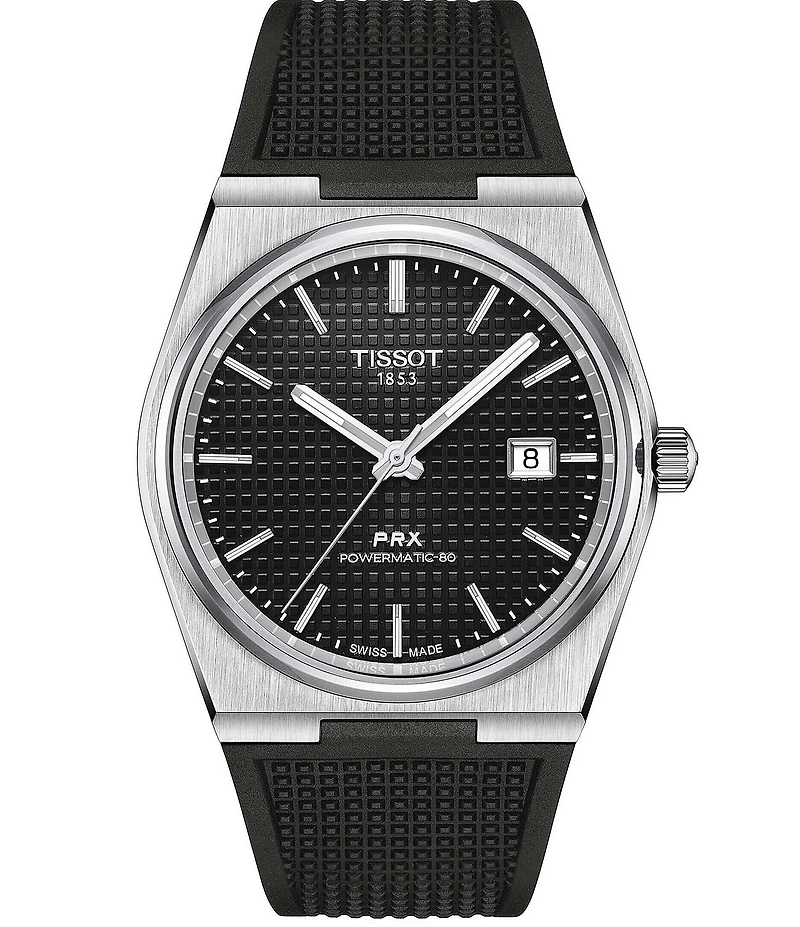 Tissot Men's Gridded PRX Powermatic 80 Automatic Stainless Steel Watch