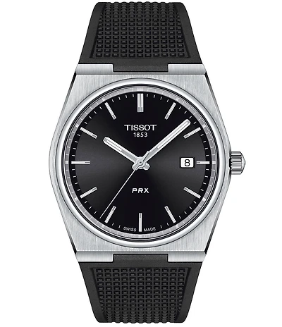 Tissot Men's PRX Quartz Analog Stainless Steel Rubber Watch