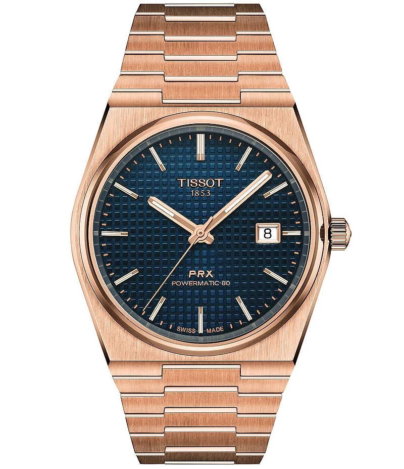 Tissot Men's Prx Tonneau Automatic Rose Gold Stainless Steel Bracelet Watch