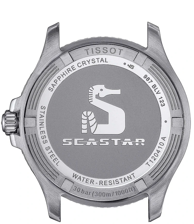 Tissot Men's Black Seastar 1000 Quartz Automatic Stainless Steel Bracelet Watch