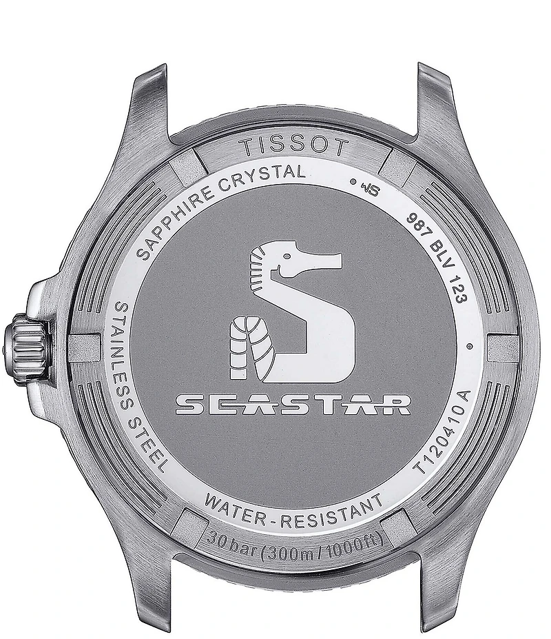 Tissot Men's Black Seastar 1000 Quartz Automatic Stainless Steel Bracelet Watch