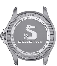Tissot Men's Black Seastar 1000 Quartz Automatic Stainless Steel Bracelet Watch