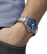 Tissot Men's Black Seastar 1000 Quartz Automatic Stainless Steel Bracelet Watch
