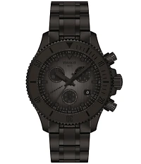Tissot Men's Seastar 1000 Quartz Chronograph Black Tone Stainless Steel Bracelet Watch