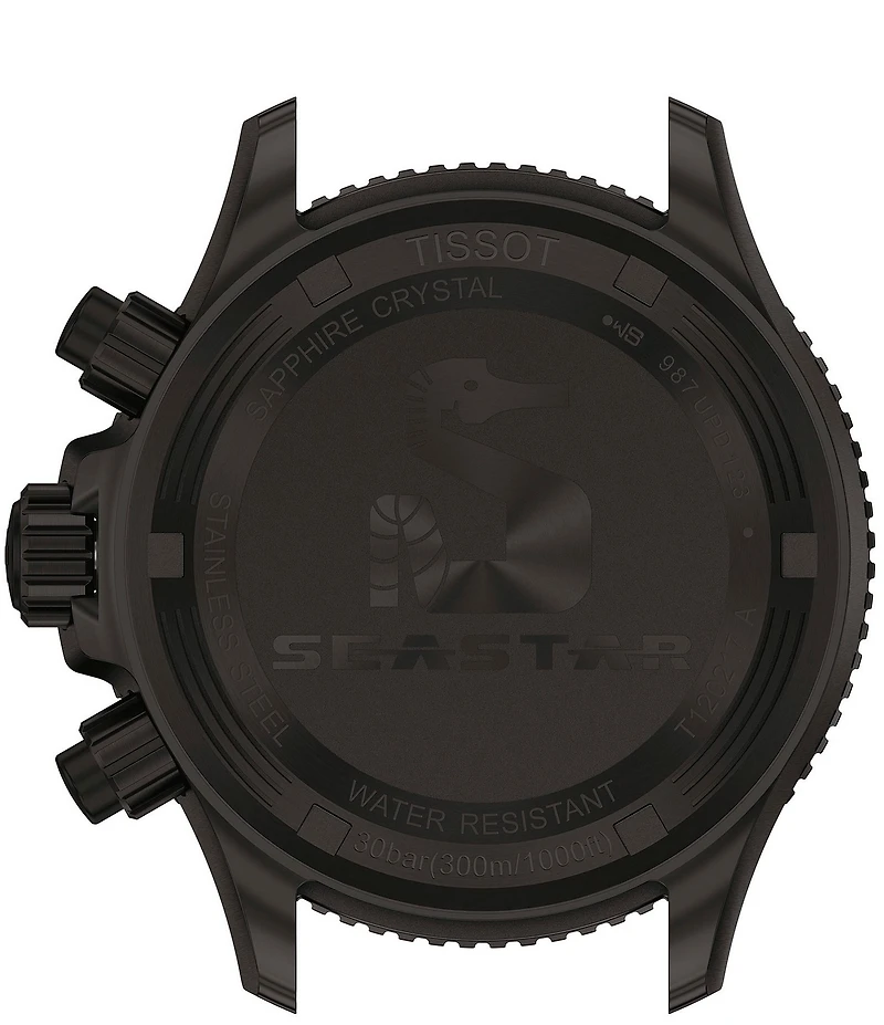 Tissot Men's Seastar 1000 Quartz Chronograph Black Tone Stainless Steel Bracelet Watch