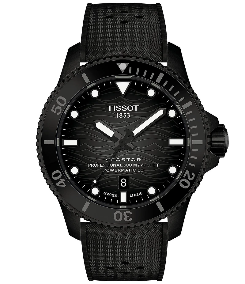 Tissot Men's Seastar GTS 2000 Powermatic 80 Automatic Rubber Strap Watch