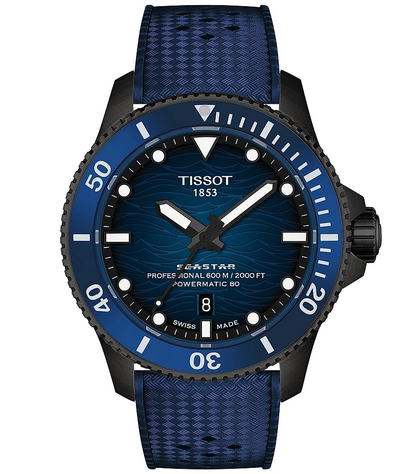 Tissot Men's Seastar GTS 2000 Powermatic 80 Automatic Rubber Strap Watch