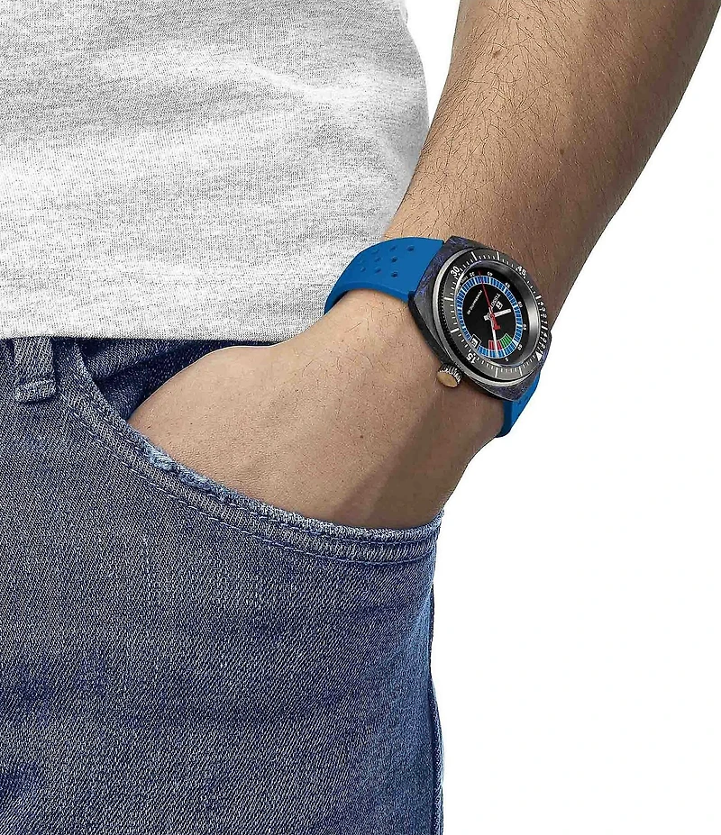 Tissot Unisex Sideral Tonneau Powermatic 80 Sport Collection Automatic Rubber Strap Watch