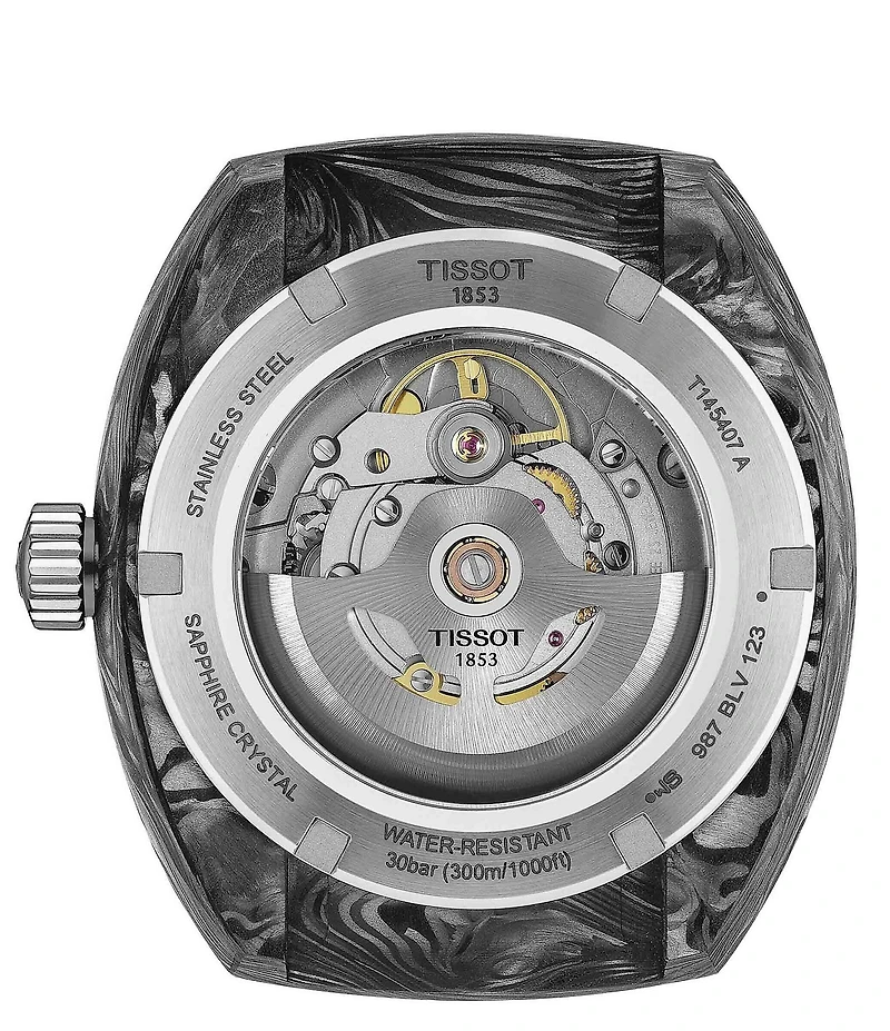 Tissot Unisex Sideral Tonneau Powermatic 80 Sport Collection Automatic Rubber Strap Watch