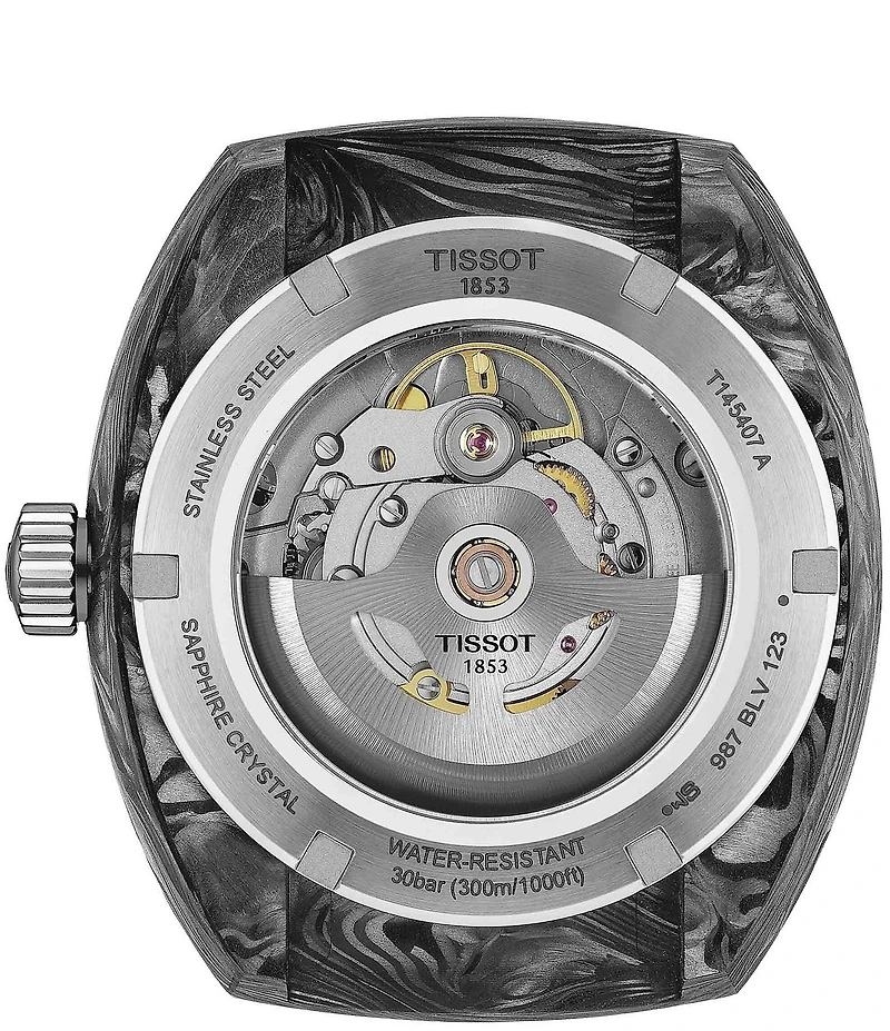 Tissot Unisex Sideral Tonneau Powermatic 80 Sport Collection Automatic Rubber Strap Watch