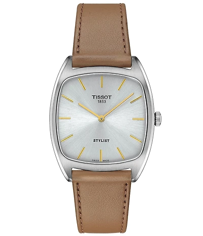 Tissot Men's Stylist Quartz Analog Leather Strap Watch