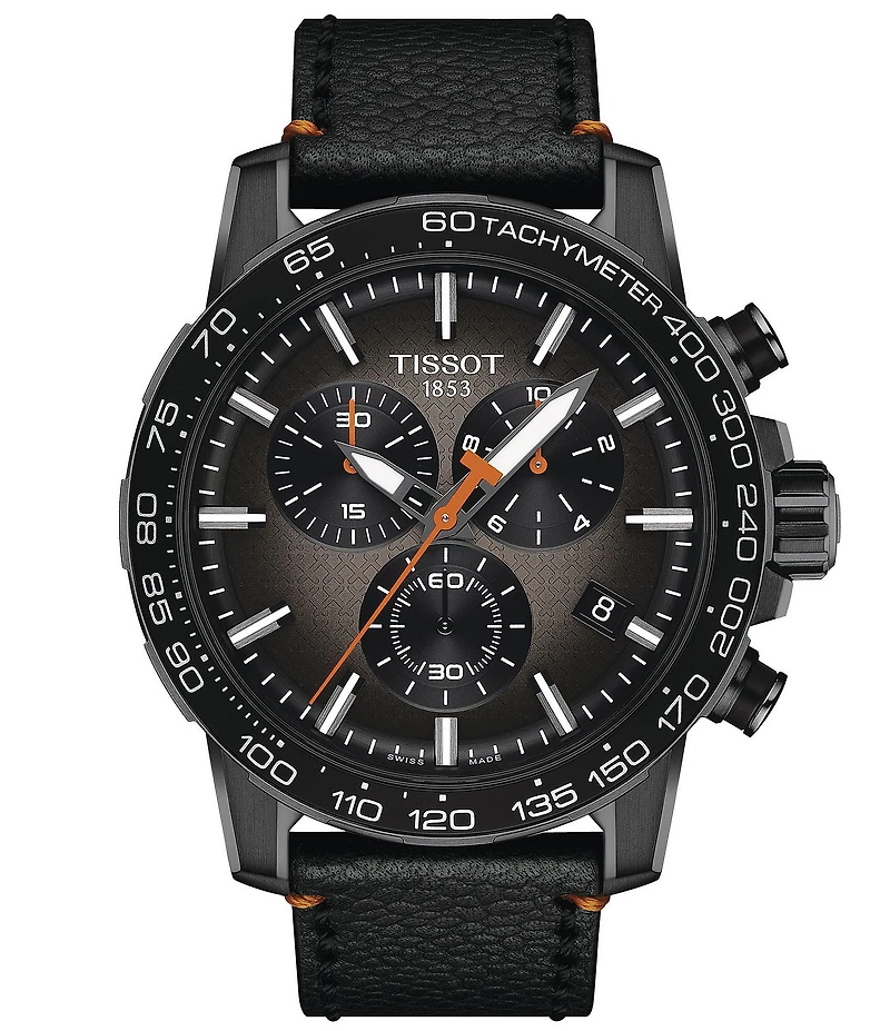 Tissot Men's Supersport Basketball Edition Chronograph Black Leather Strap Watch