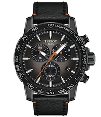 Tissot Men's Supersport Basketball Edition Chronograph Black Leather Strap Watch