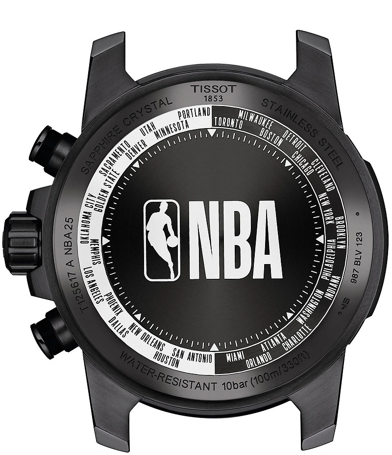 Tissot Men's Supersport NBA Special Edition Chronograph Black Leather Strap Watch