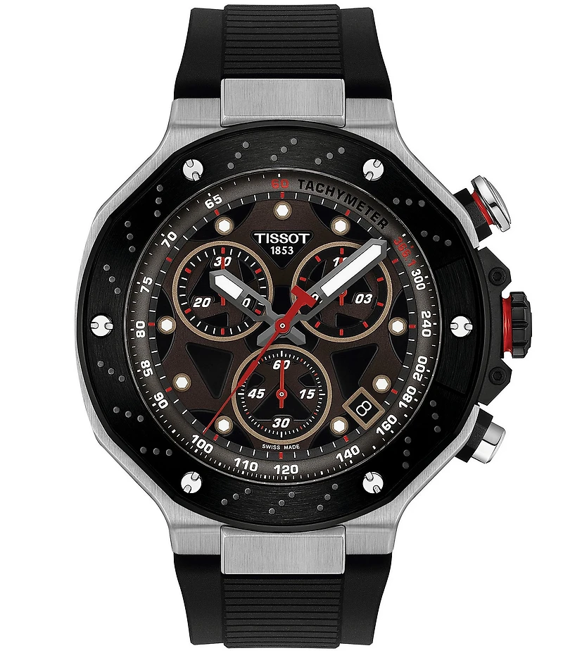 Tissot Men's T-Race Moto GP Quartz Chronograph Black Silicone Strap Watch