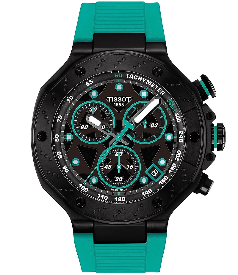 Tissot Men's T-Race Quartz Chronograph Green Silicone Strap Watch
