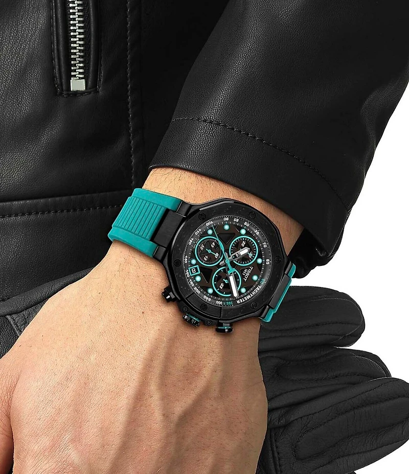 Tissot Men's T-Race Quartz Chronograph Green Silicone Strap Watch