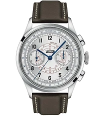 Tissot Men's Telemeter 1938 Chronograph Brown Leather Strap Watch