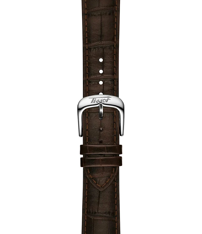 Tissot Men's Visodate Classic Traditional Collection Automatic Croco Leather Strap Watch