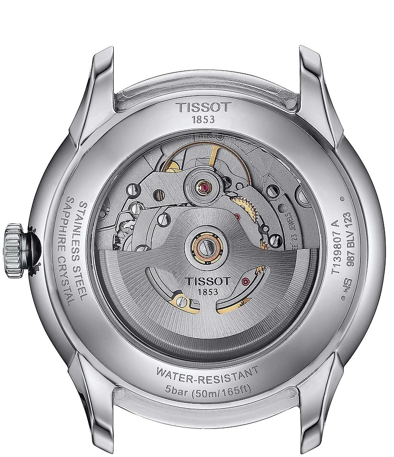 Tissot Unisex Silver Chemin Des Tourelles Powermatic 80 Automatic Stainless Steel Bracelet Watch
