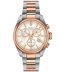 Tissot Women's PR 100 Quartz Chronograph Two Tone Stainless Steel Bracelet Watch