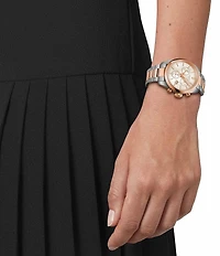 Tissot Women's PR 100 Quartz Chronograph Two Tone Stainless Steel Bracelet Watch