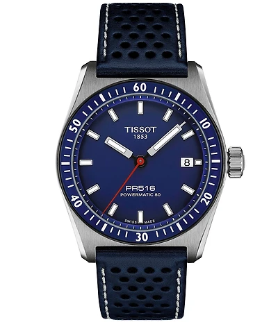 Tissot Unisex Pr516 Powermatic 80 Automatic Leather Strap Watch