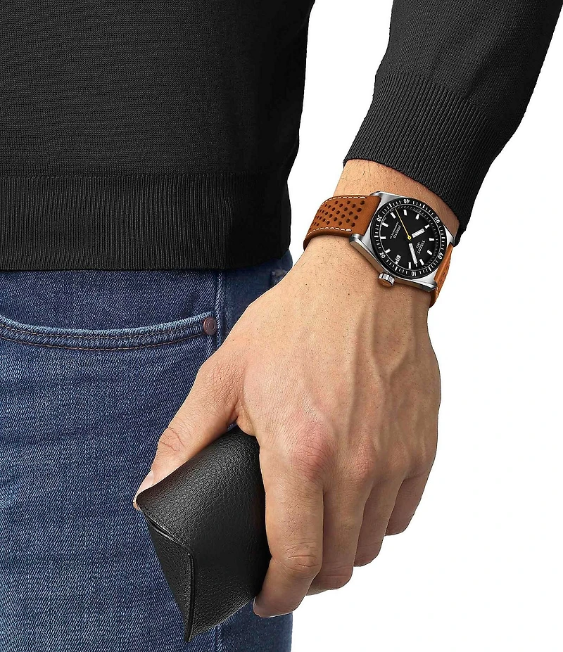Tissot Unisex Pr516 Powermatic 80 Automatic Leather Strap Watch