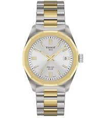 Tissot Unisex PRC 100 Solar Classic Contemporary Collection Quartz Analog 316L Stainless Steel Bracelet Watch