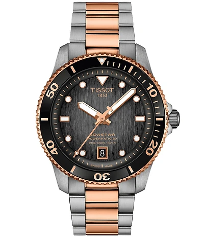 Tissot Unisex Seastar 1000 Powermatic 80 Automatic Two Tone Stainless Steel Bracelet Watch