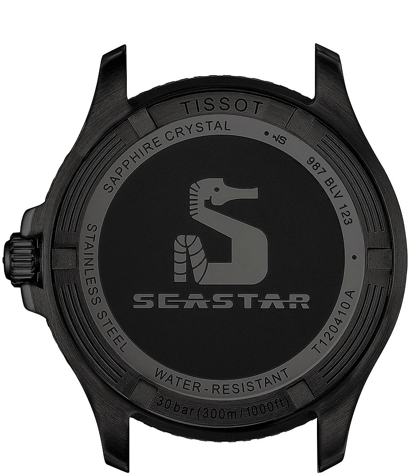 Tissot Unisex Seastar 1000 Quartz Analog Black Tone Stainless Steel Bracelet Watch