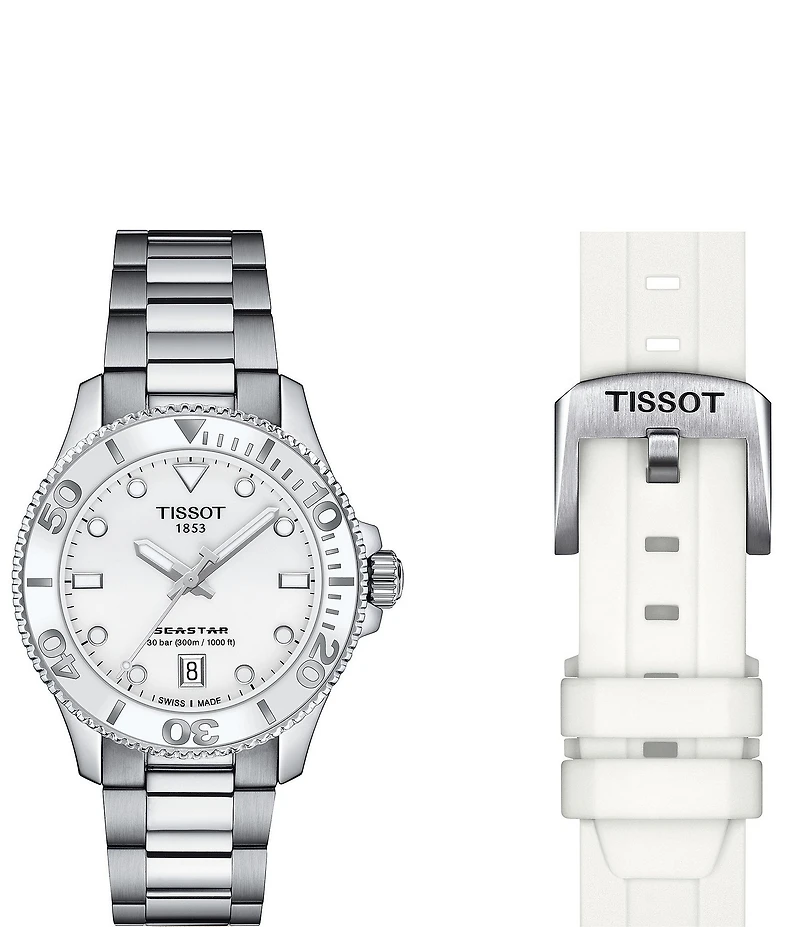 Tissot Unisex Seastar 1000 Quartz Analog Stainless Steel Silver Bracelet Watch