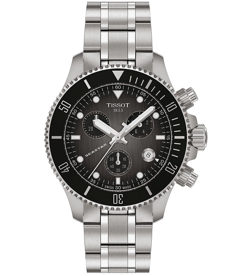 Tissot Unisex Seastar 1000 Quartz Chronograph Stainless Steel Bracelet Watch