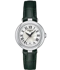 Tissot Women's Bellissima Quartz Mechanical Automatic Green Croco Leather Strap Watch