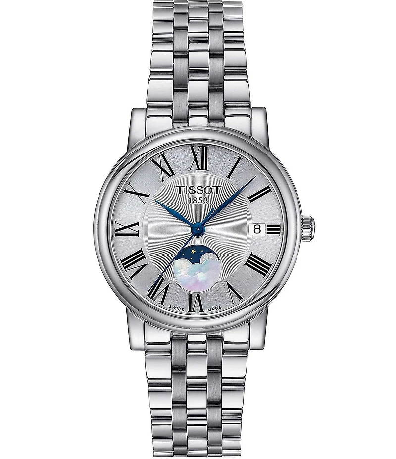 Tissot Women's Carson Lady Premium Moonphase Quartz Analog Stainless Steel Bracelet Watch