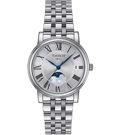 Tissot Women's Carson Lady Premium Moonphase Quartz Analog Stainless Steel Bracelet Watch