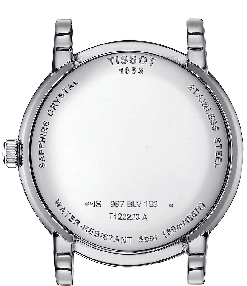 Tissot Women's Carson Premium Lady Moonphase Quartz Analog Light Blue Leather Strap Watch