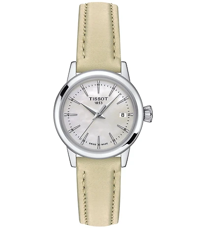 Tissot Women's Classic Dream Analog Beige Leather Strap Watch