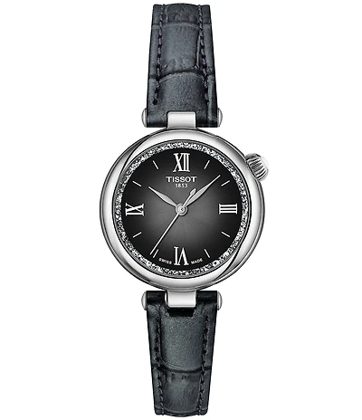 Tissot Women's Desire Quartz Analog Black Leather Strap Watch