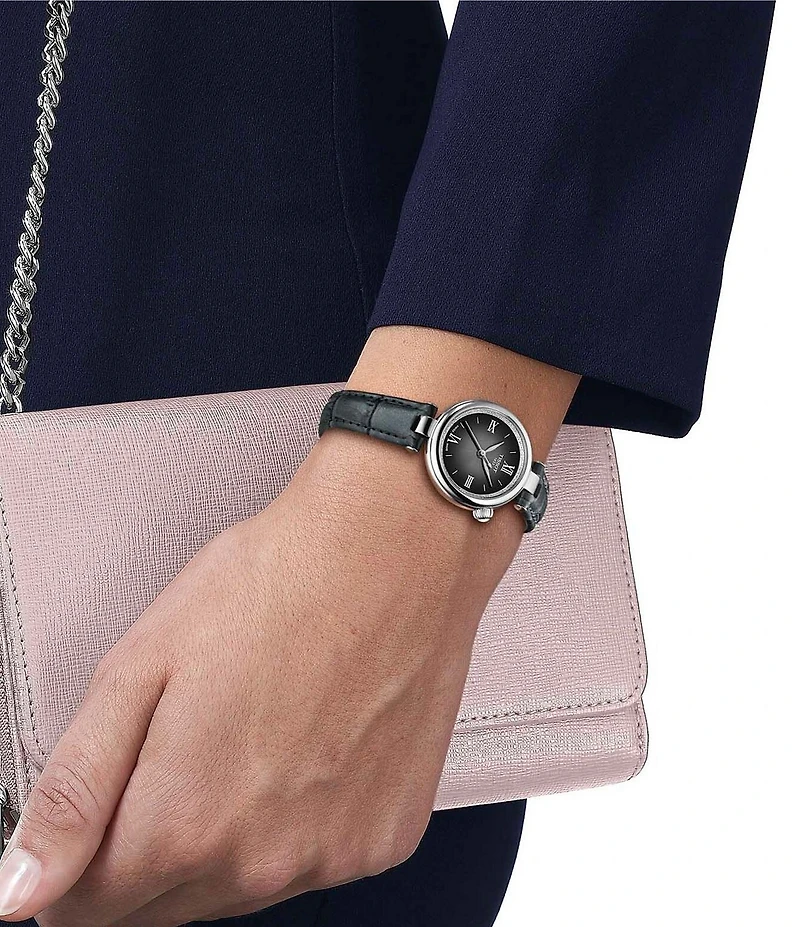Tissot Women's Desire Quartz Analog Black Leather Strap Watch