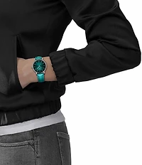 Tissot Women's Everytime Quartz Analog Metallic Teal Green Strap Watch